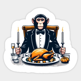 Happy Thanksgiving Monkey Sticker